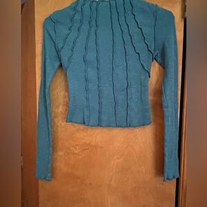 BDG Urban Oufitters teal knit crop top